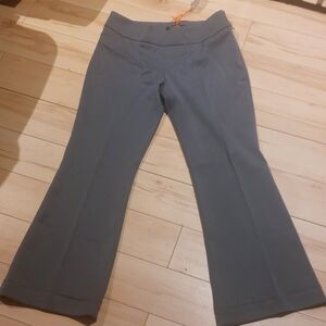 Women's Cropped Gray Flare Dress Pants